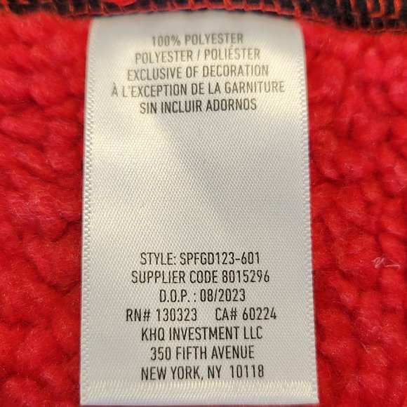 Spyder Heavy Fleece Jacket Mens Small Red and Black Warm - Picture 5 of 5